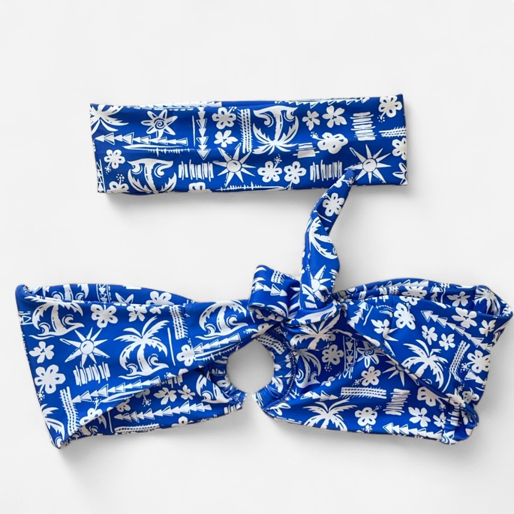 Kulani Kinis Surfside Tropical Bandeau Bikini Top & Matching Headband - Picture 8 of 8